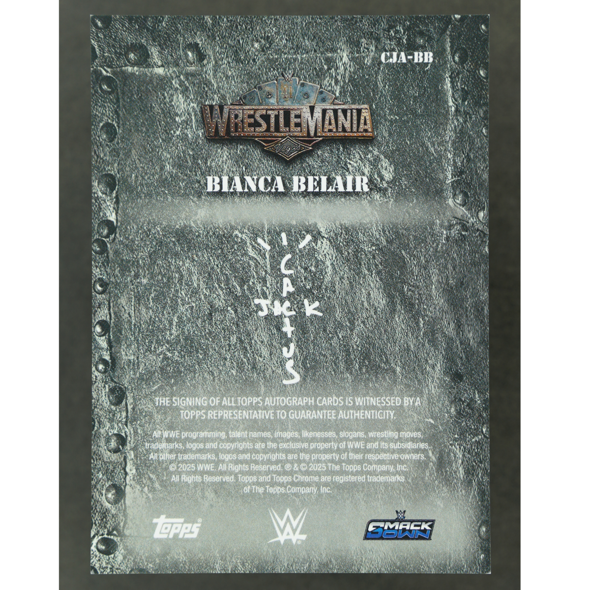 Bianca Belair 2025 Cactus Jack Wrestlemania Red Raywave Auto 4/5 #CJA-BB