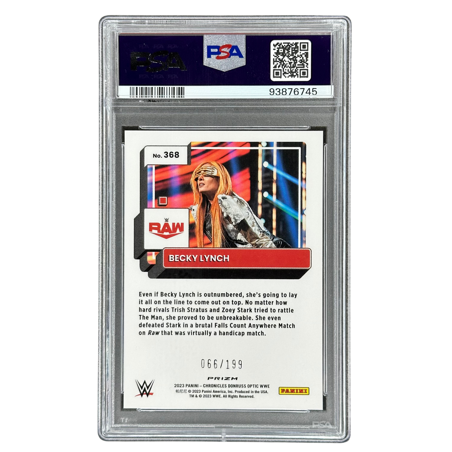 Becky Lynch 2023 Optic Pink 66/199 PSA 10 #368