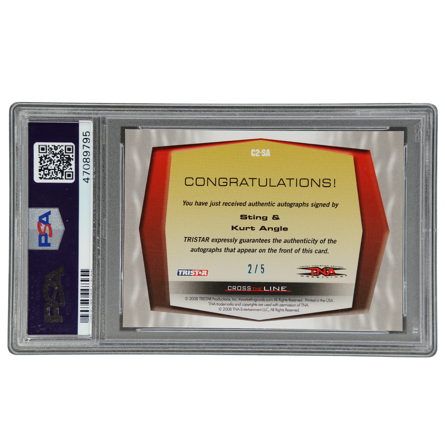 Sting und Kurt Angle 2008 Tristar TNA Dual Auto Blue 2/5 #C2SA