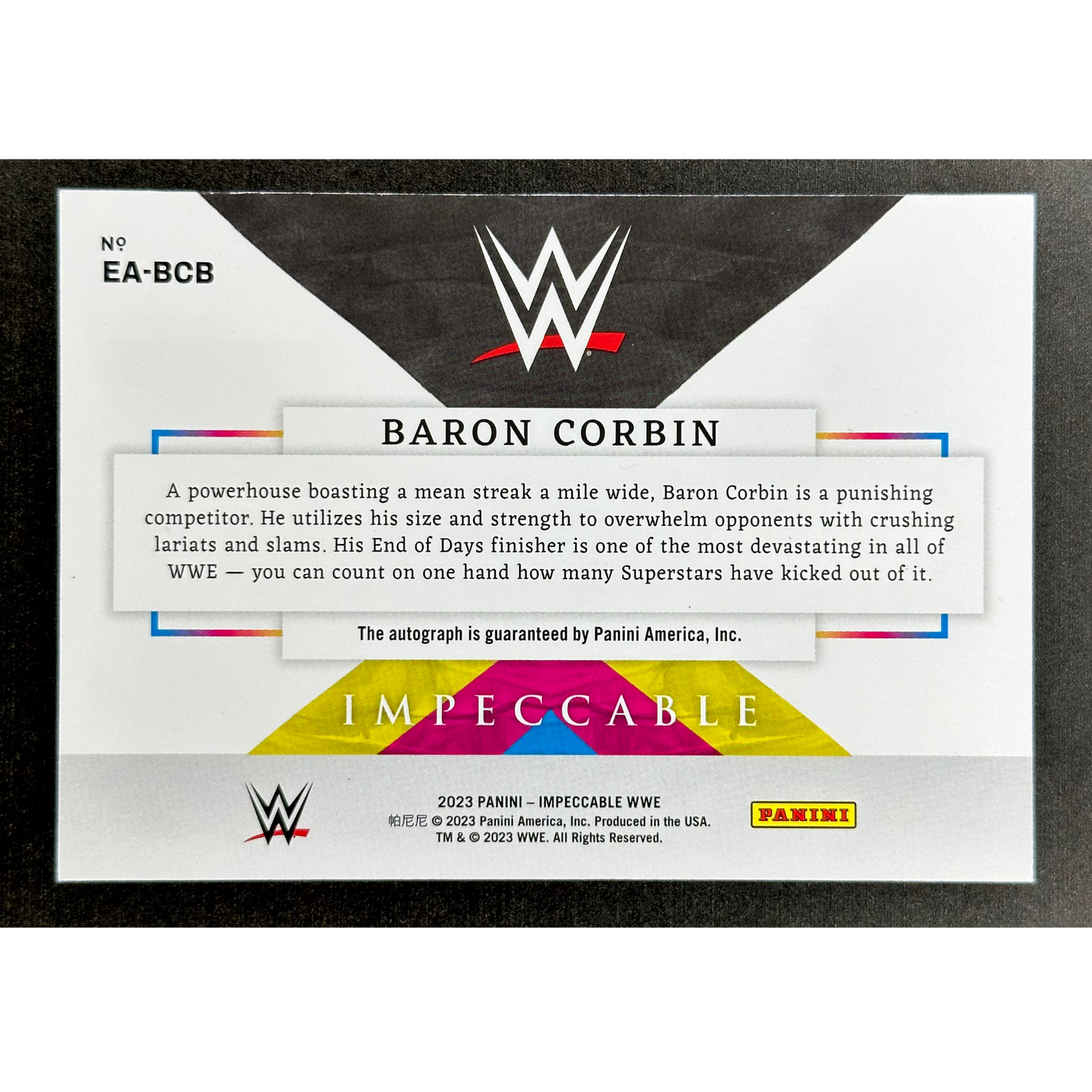 Baron Corbin 2023 Impeccable Extravagance Auto 25/25 #EA-BCB