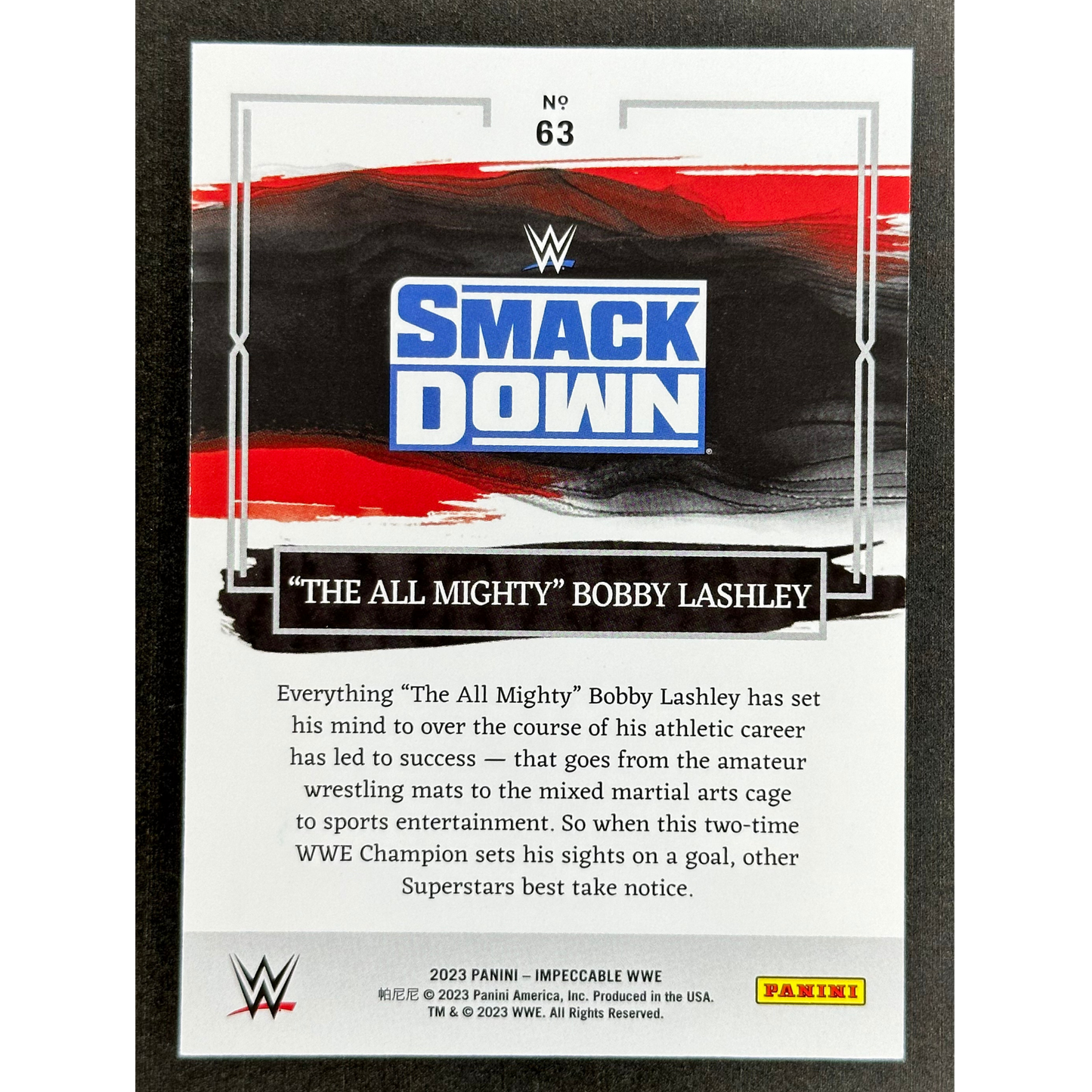 "The All Mighty" Bobby Lashley 2023 Impeccable 10/10 #63
