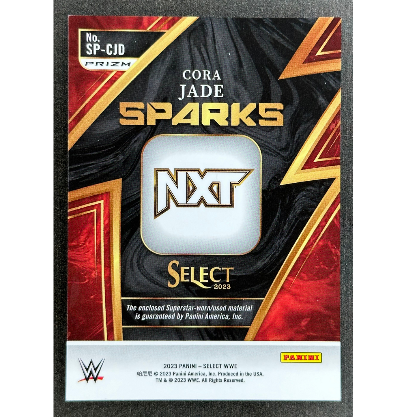 Cora Jade 2023 Select Memorabilia #SP-CJD