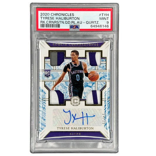 Tyrese Haliburton 2020 Chronicles Cornerstones RC Rookie Card Auto 24/25 PSA 9 #RC-TYH