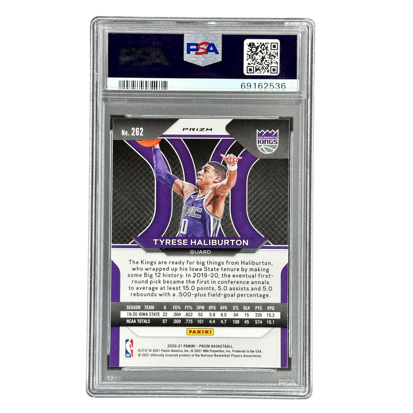 Tyrese Haliburton 2020 Prizm Silver RC Rookie Card PSA 9 #262