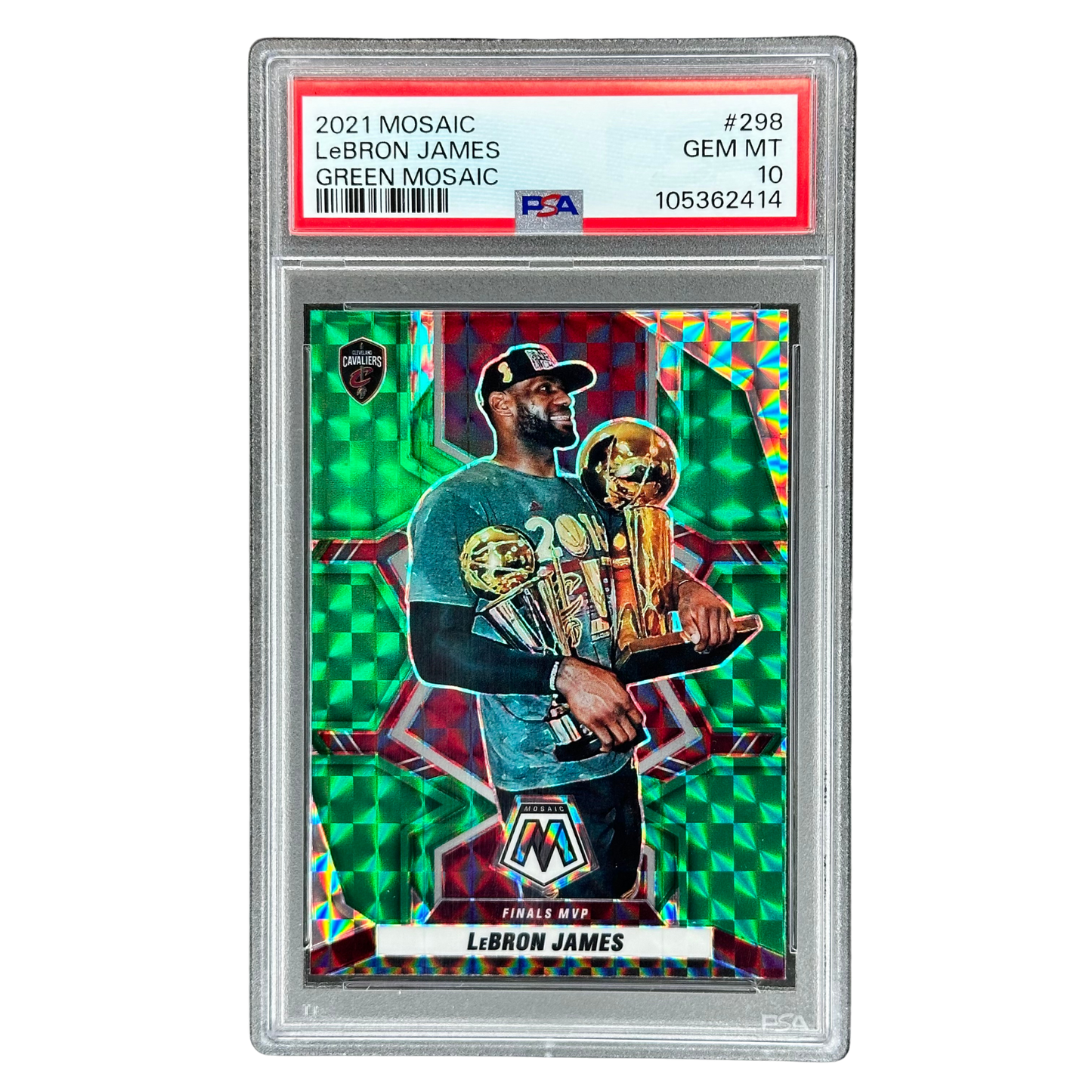 Lebron James 2021 Mosaic Green Mosaic Finals MVP PSA 10 #298
