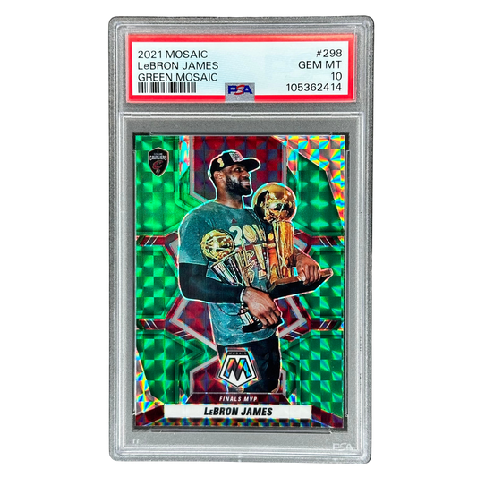 Lebron James 2021 Mosaic Green Mosaic Finals MVP PSA 10 #298