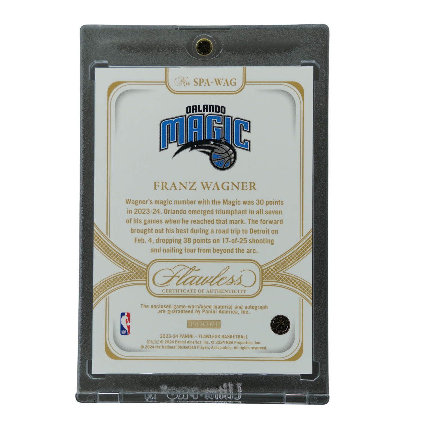 Franz Wagner 2023 Flawless Patch Auto 20/25 #SPA-WAG
