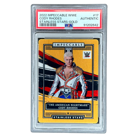 Cody Rhodes 2022 Impeccable Stainless Stars Gold 4/10 PSA Authentic #17