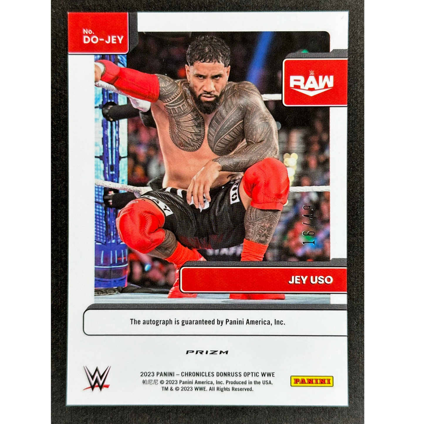 Jey Uso 2023 Optic Signature Series Auto 16/49 #DO-JEY