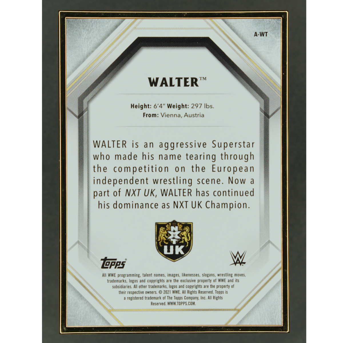 Walter (Gunther) 2021 Transcendent Auto 7/10 #A-WT