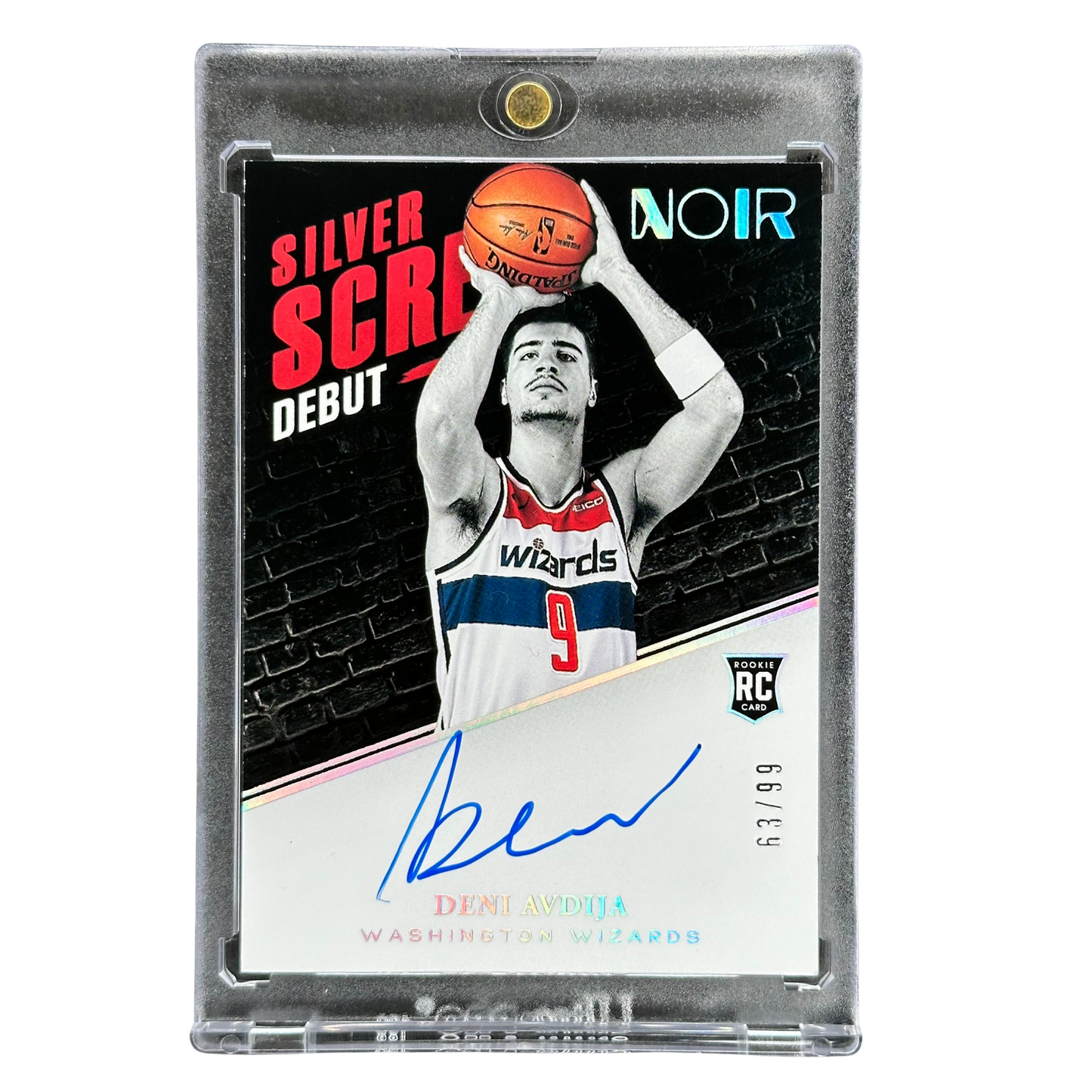 Deni Avdija 2020 Noir Silver Screen Debut RC Rookie Card Auto 63/99 #SS-DAV