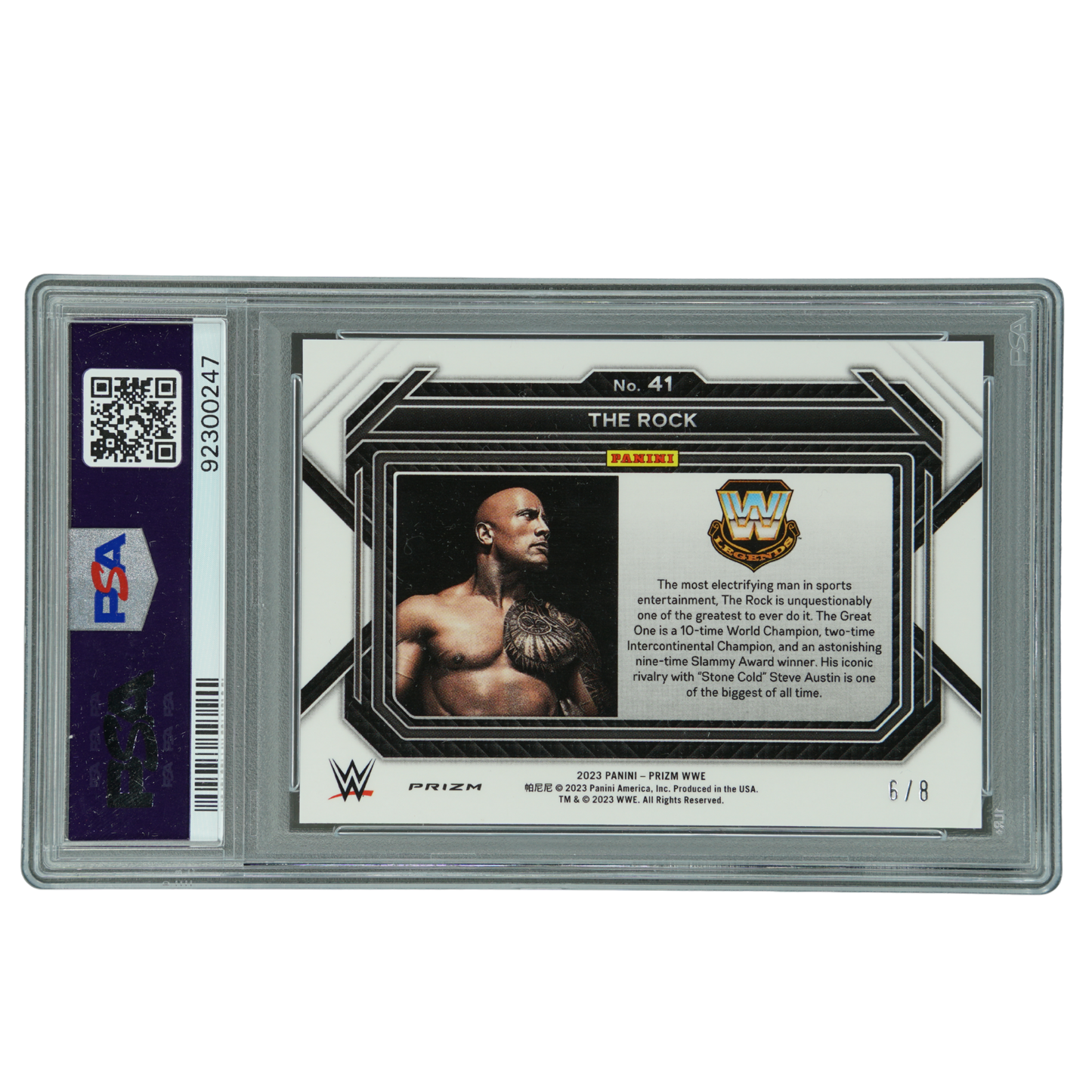 The Rock 2023 Prizm Lucky Envelopes 6/8 PSA 10 #41