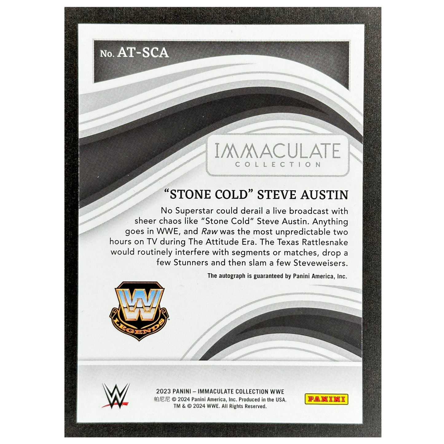„Stone Cold“ Steve Austin 2023 Immaculate All-Time Greats Auto 2/10 #AT-SCA