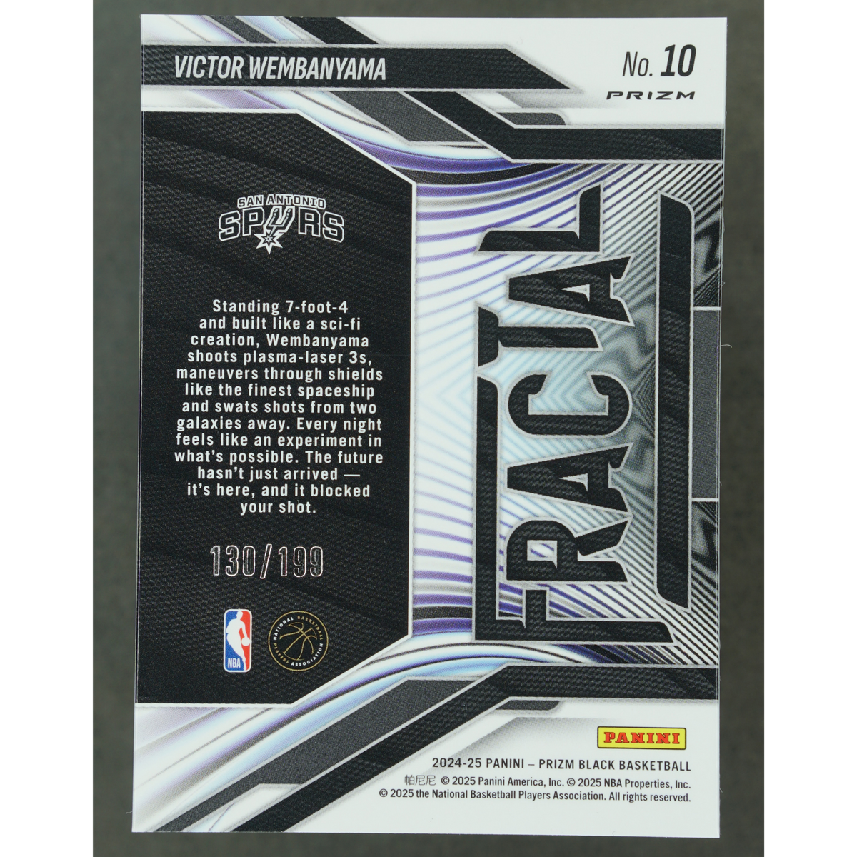 Victor Wembanyama 2024-25 Prizm Black Fractal 130/199 #10