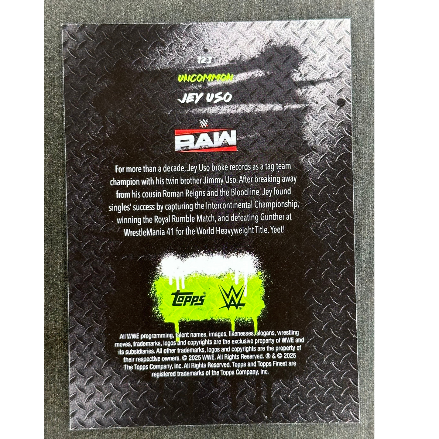 Jey Uso 2025 Finest Uncommon #123