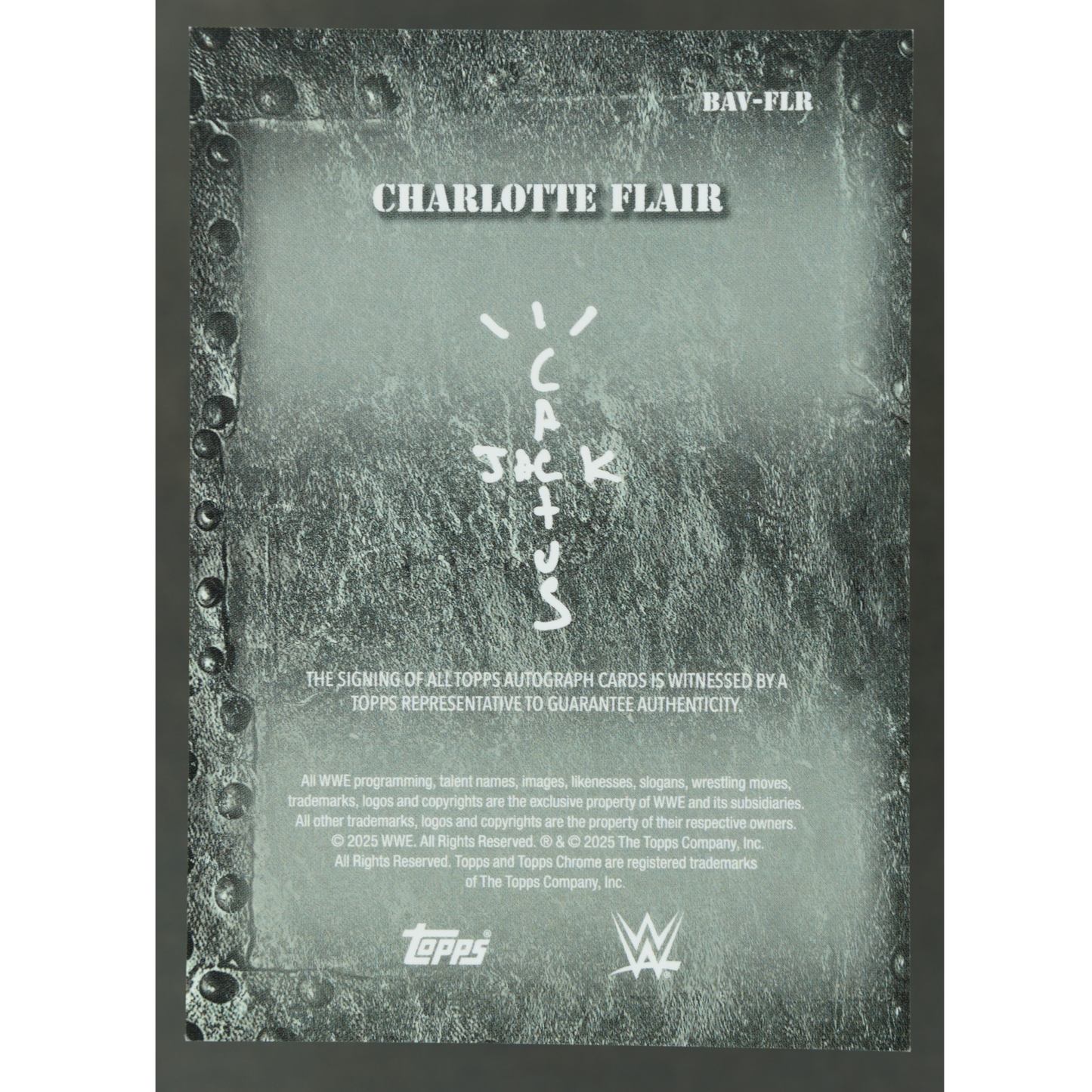 Charlotte Flair 2025 Cactus Jack Black Auto 2/10 #BAV-FLR