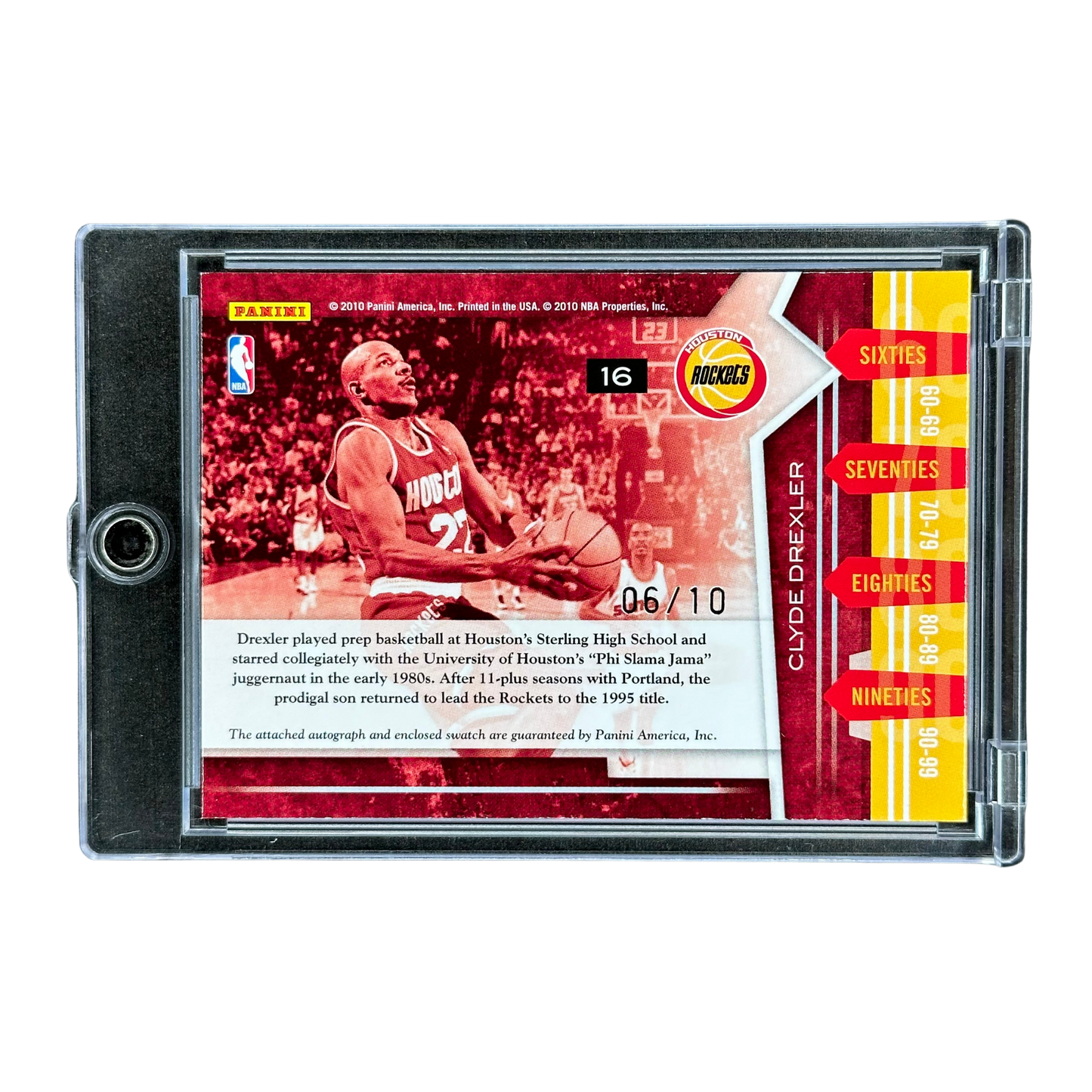 Clyde Drexler 2010 Limited Decade of Dominance Jersey Auto 6/10 #16