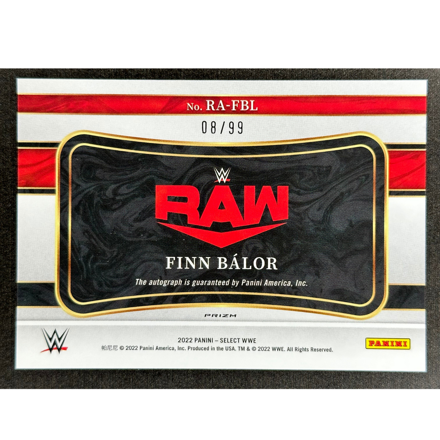 Finn Balor 2022 Select Ringside Action Signatures Auto 8/99 #RA-FBL