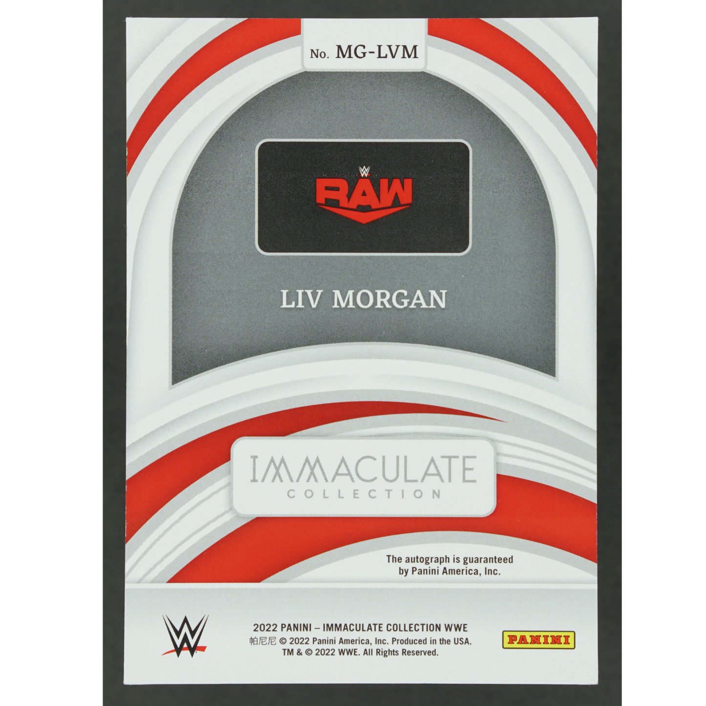 Liv Morgan 2022 Immaculate Marks of Greatness Auto 30/49 #MG-LVM