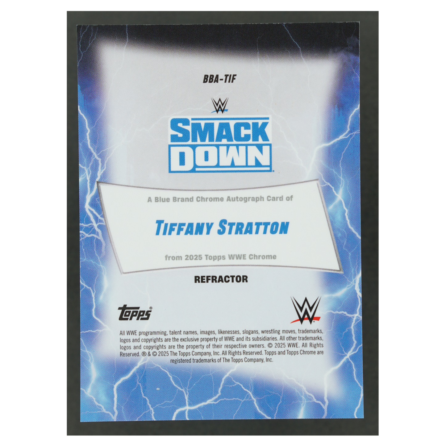 Tiffany Stratton 2025 Chrome Blue Brand Refractor Auto 64/175 #BBA-TIF