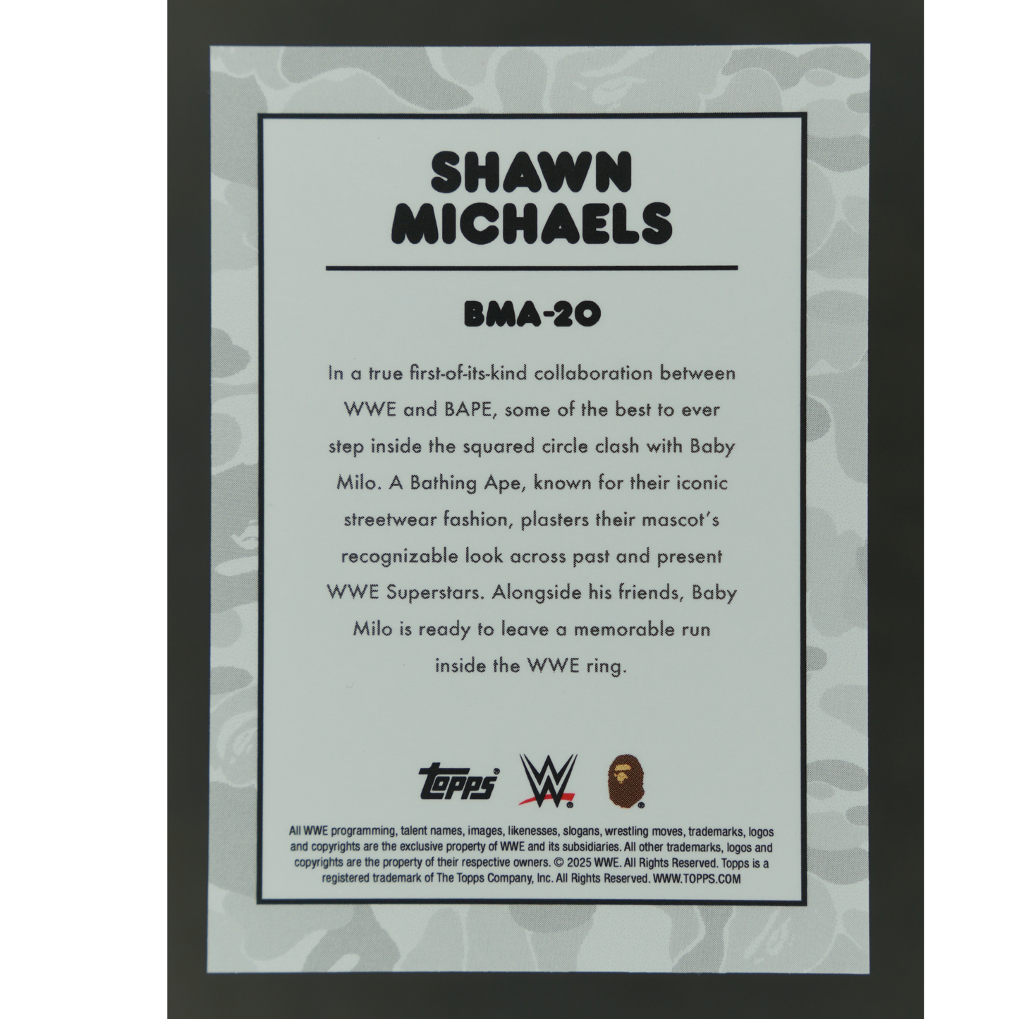 Shawn Michaels 2025 Topps x BAPE Baby Milo #BMA-20