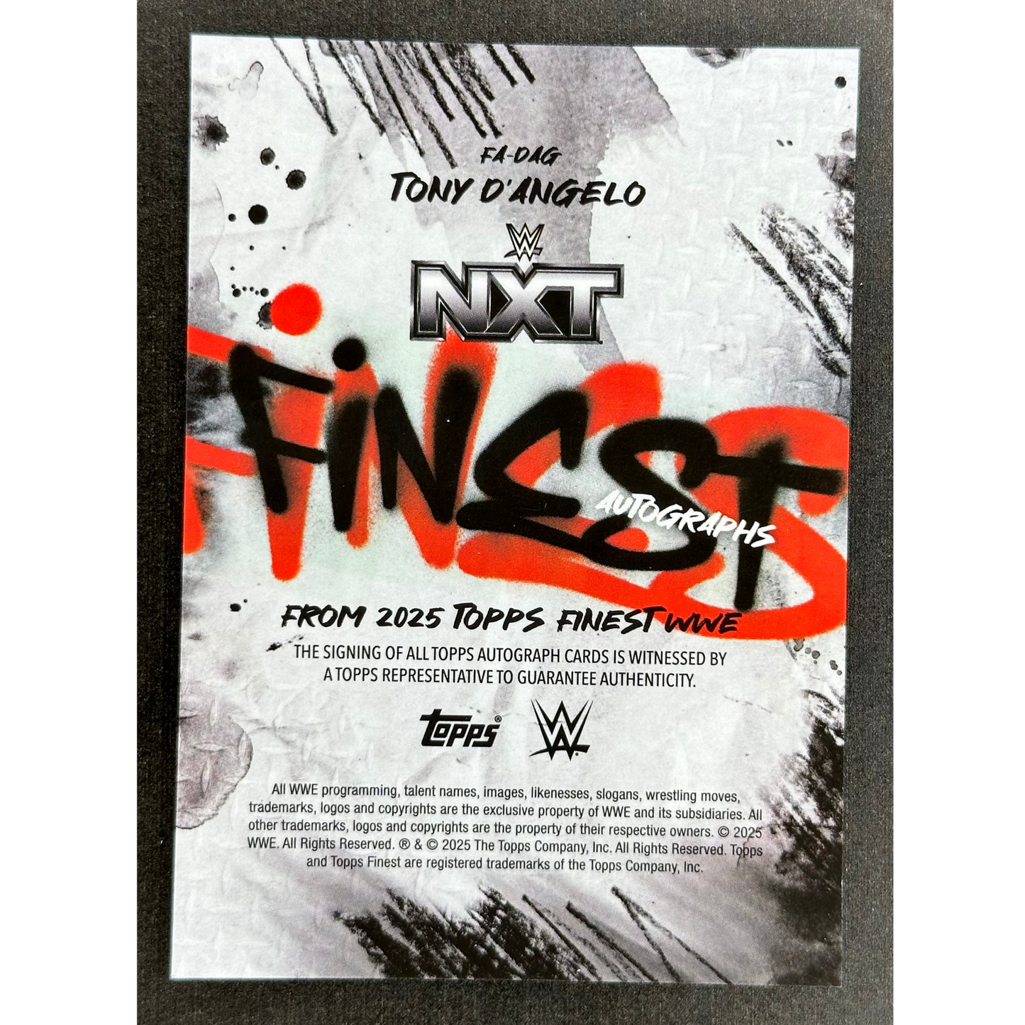 Tony D`Angelo 2025 Finest Autographs 3/75 #FA-DAG