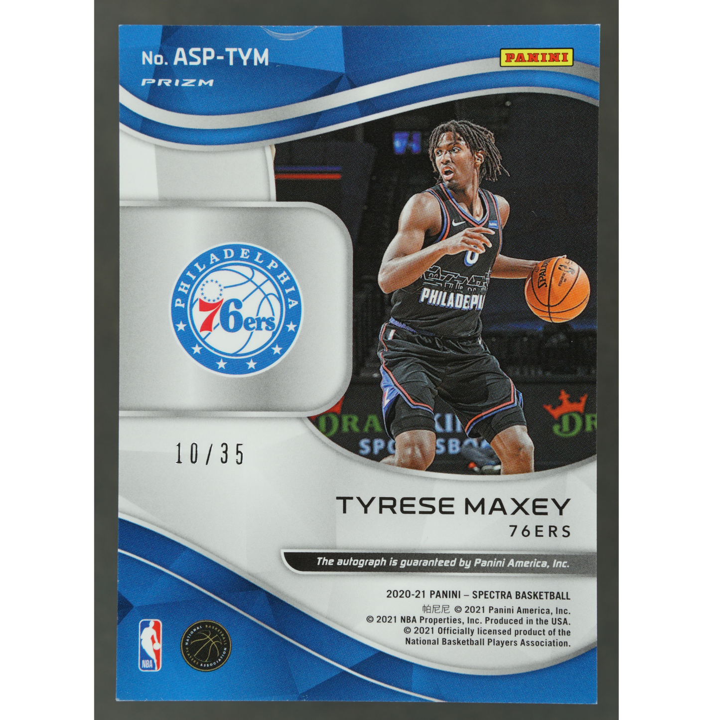 Tyrese Maxey 2020 Spectra RC Aspiring Auto 10/35 #ASP-TYM