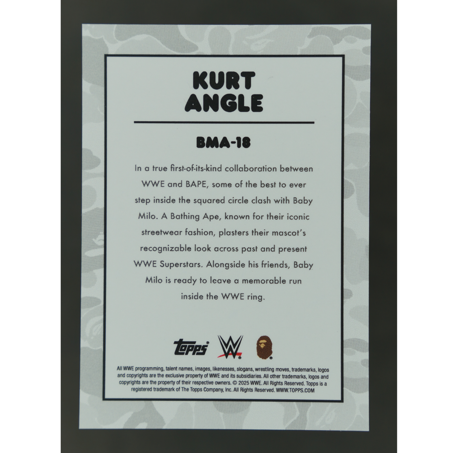 Kurt Angle 2025 Topps x BAPE Baby Milo #BMA-18