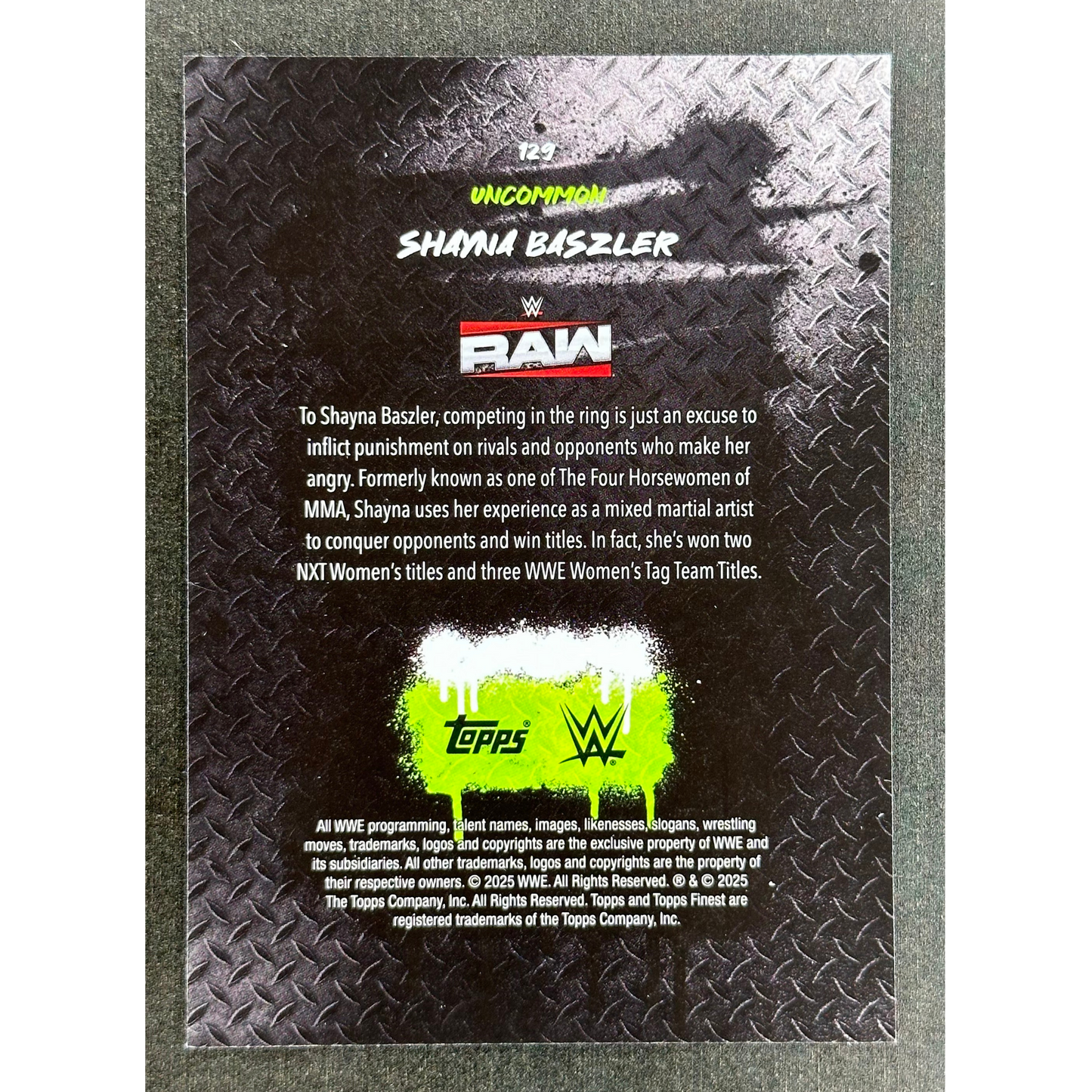 Shayna Baszler 2025 Finest Uncommon #129
