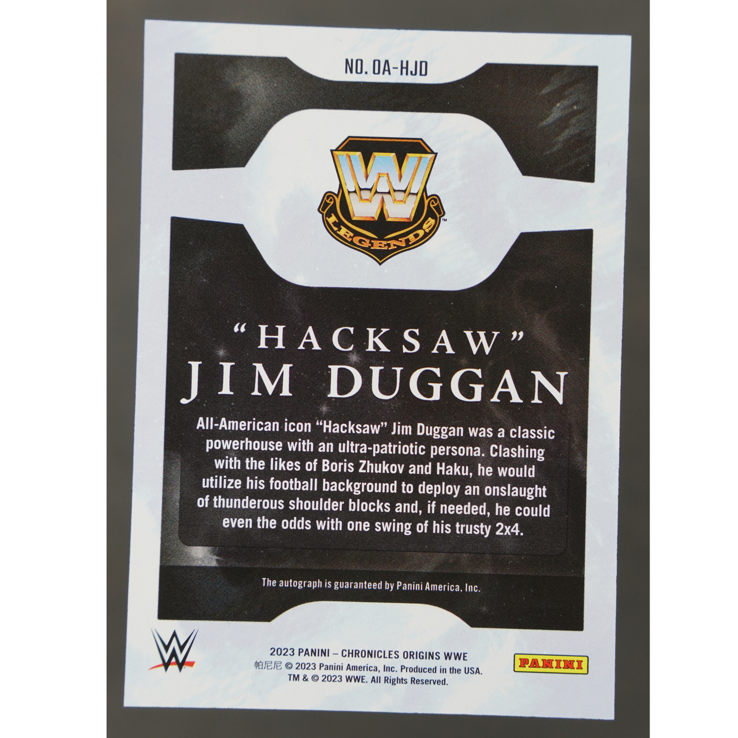 "Hacksaw" Jim Duggan 2023 Origins Auto #OA-HJD
