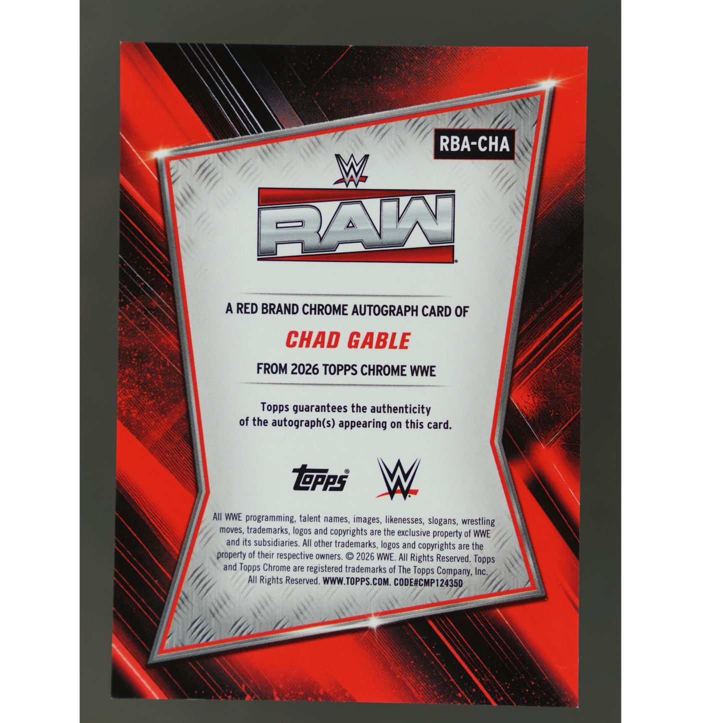 Chad Gable 2026 Chrome Red Brand Auto #RBA-CHA
