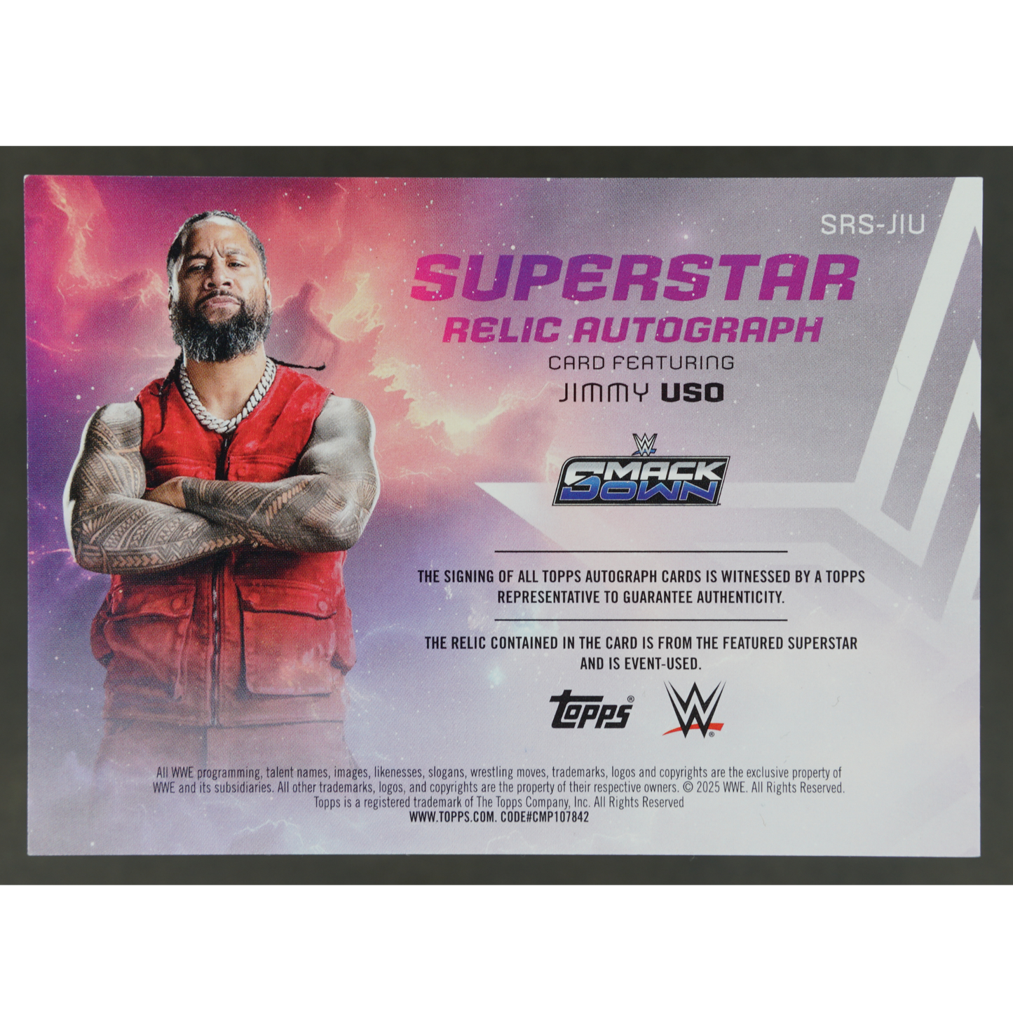 Jimmy Uso 2025 Universe Superstar Relic Autograph 10/99 #SRS-JIU