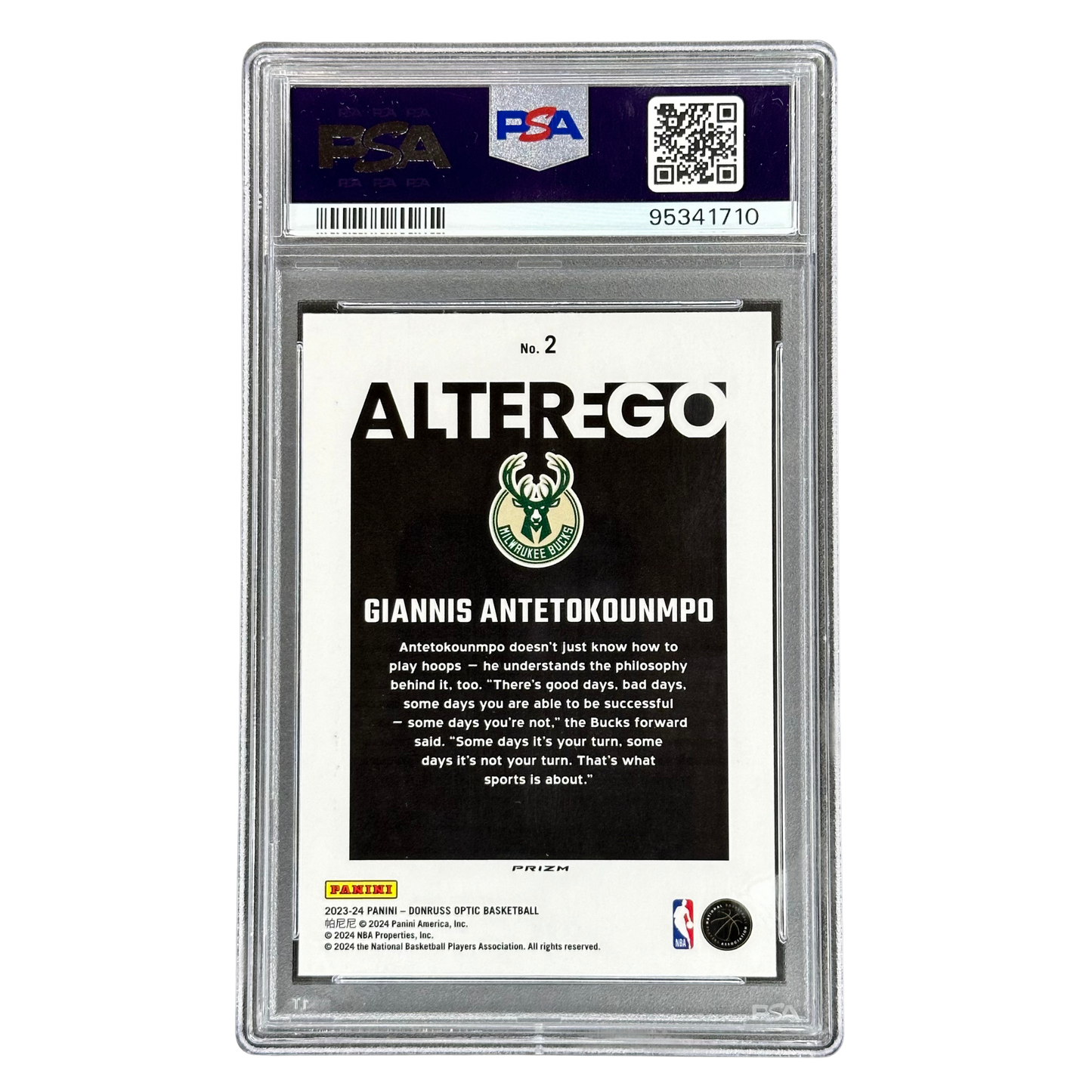 Giannis Antetokounmpo 2023 Optic Alter Ego PSA 9 #2