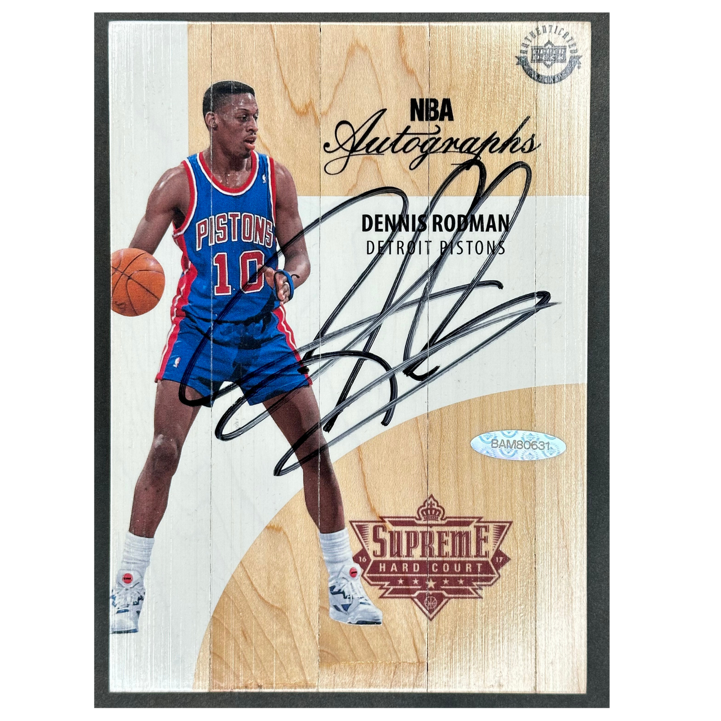 Dennis Rodman 2016 Supreme Hard Court Floor Memorabilia Auto #A-RD