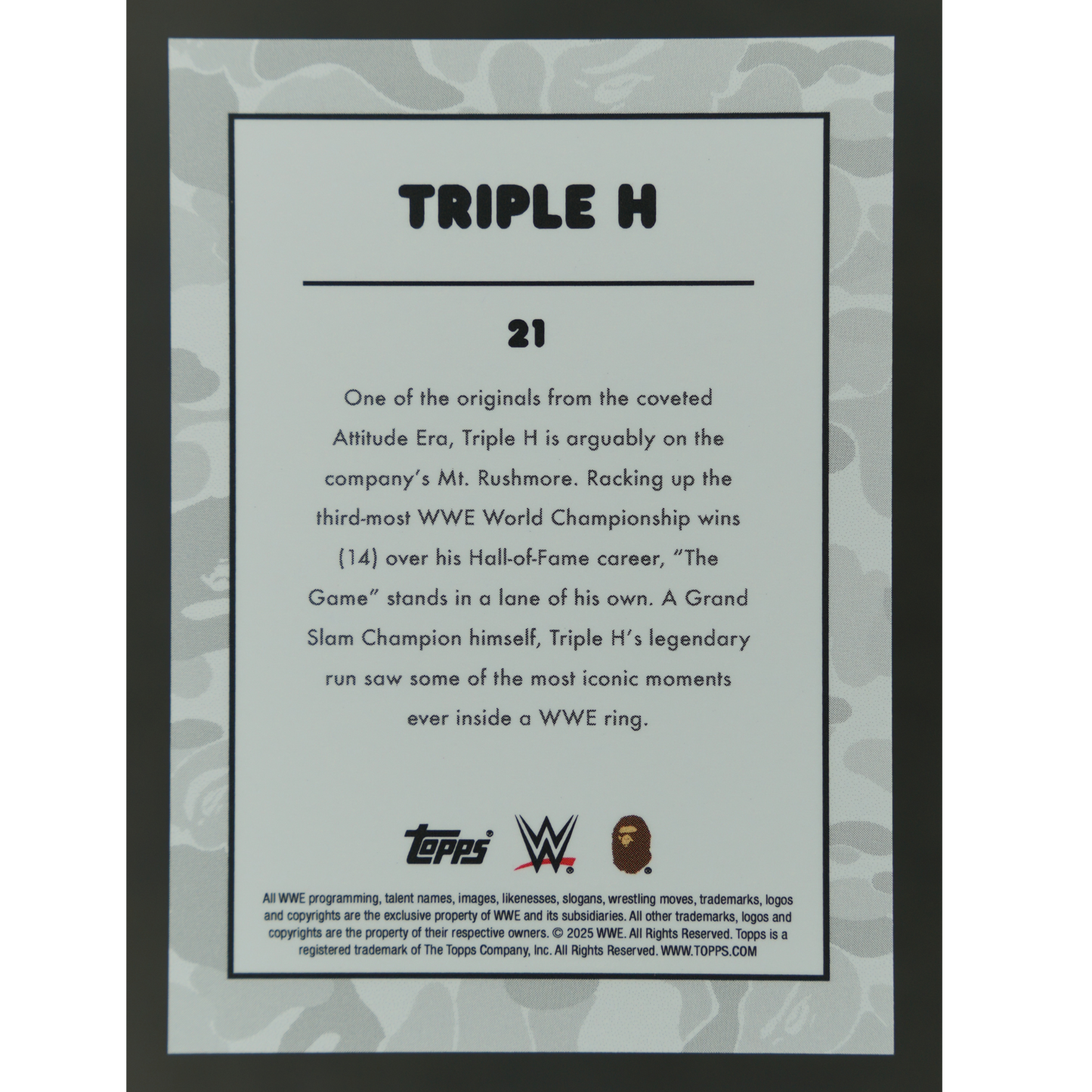 Triple H 2025 Topps x BAPE #21
