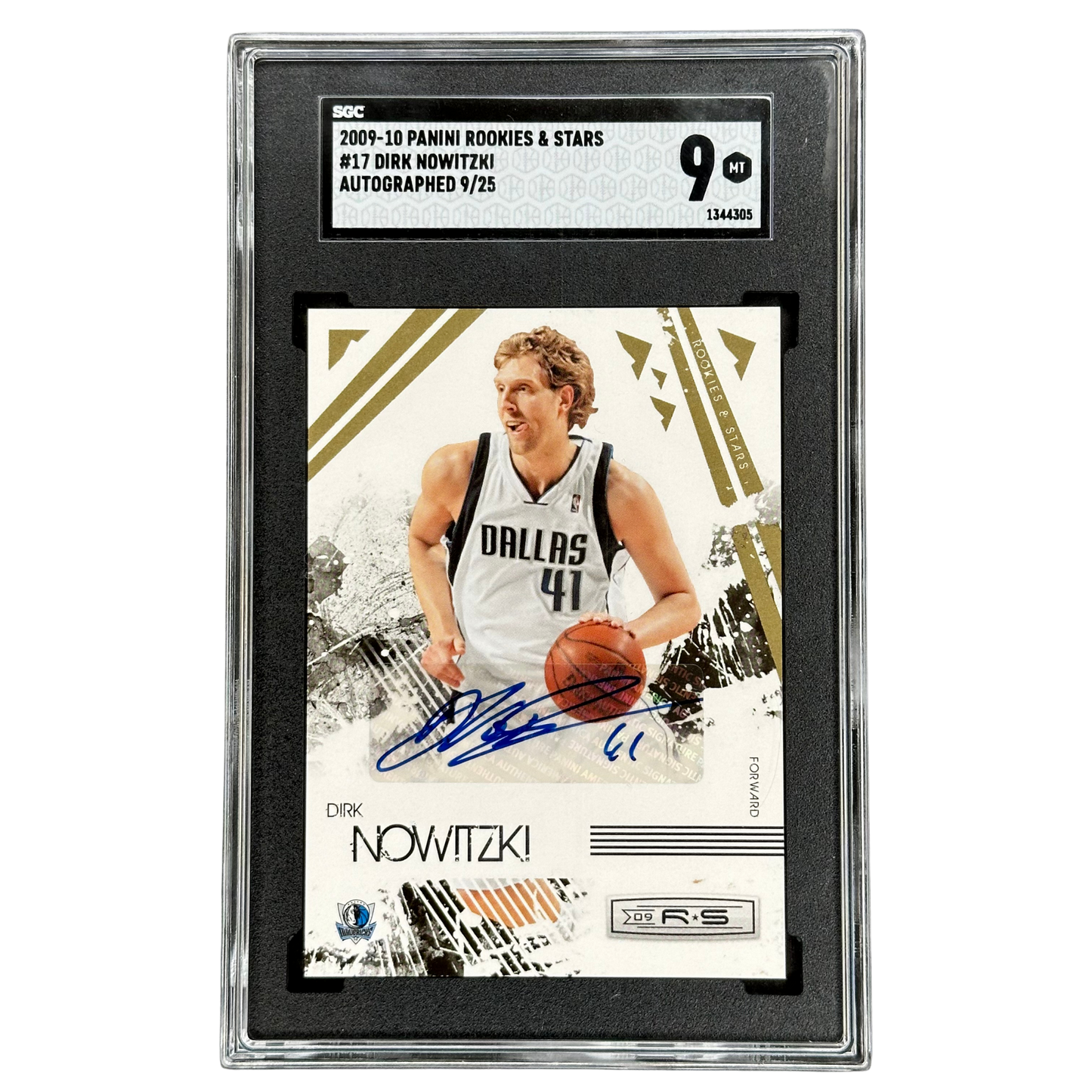 Dirk Nowitzki 2009 Rookies & Stars Auto 9/25 SGC 9 #17