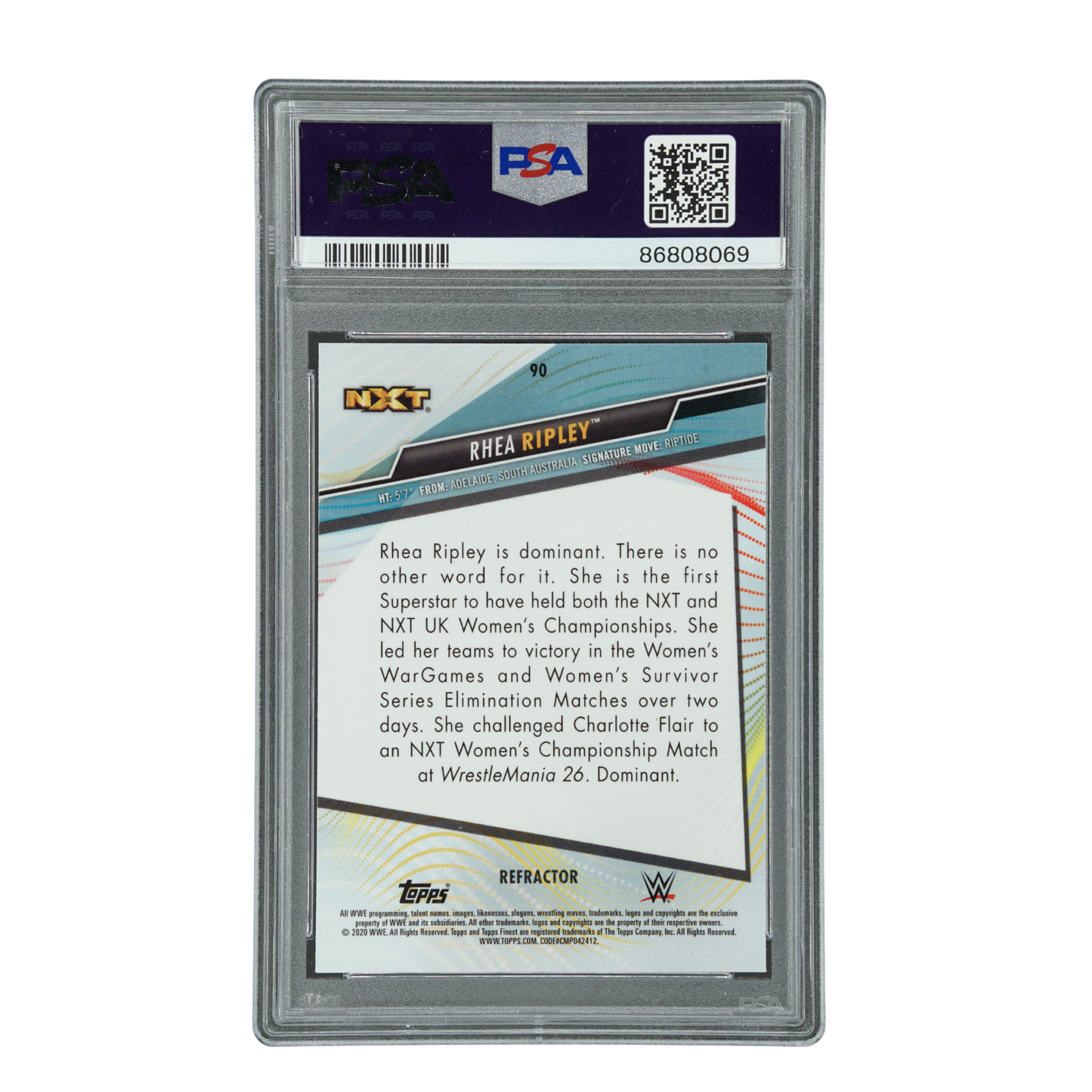 Rhea Ripley 2020 Finest RC Refractor PSA 10
