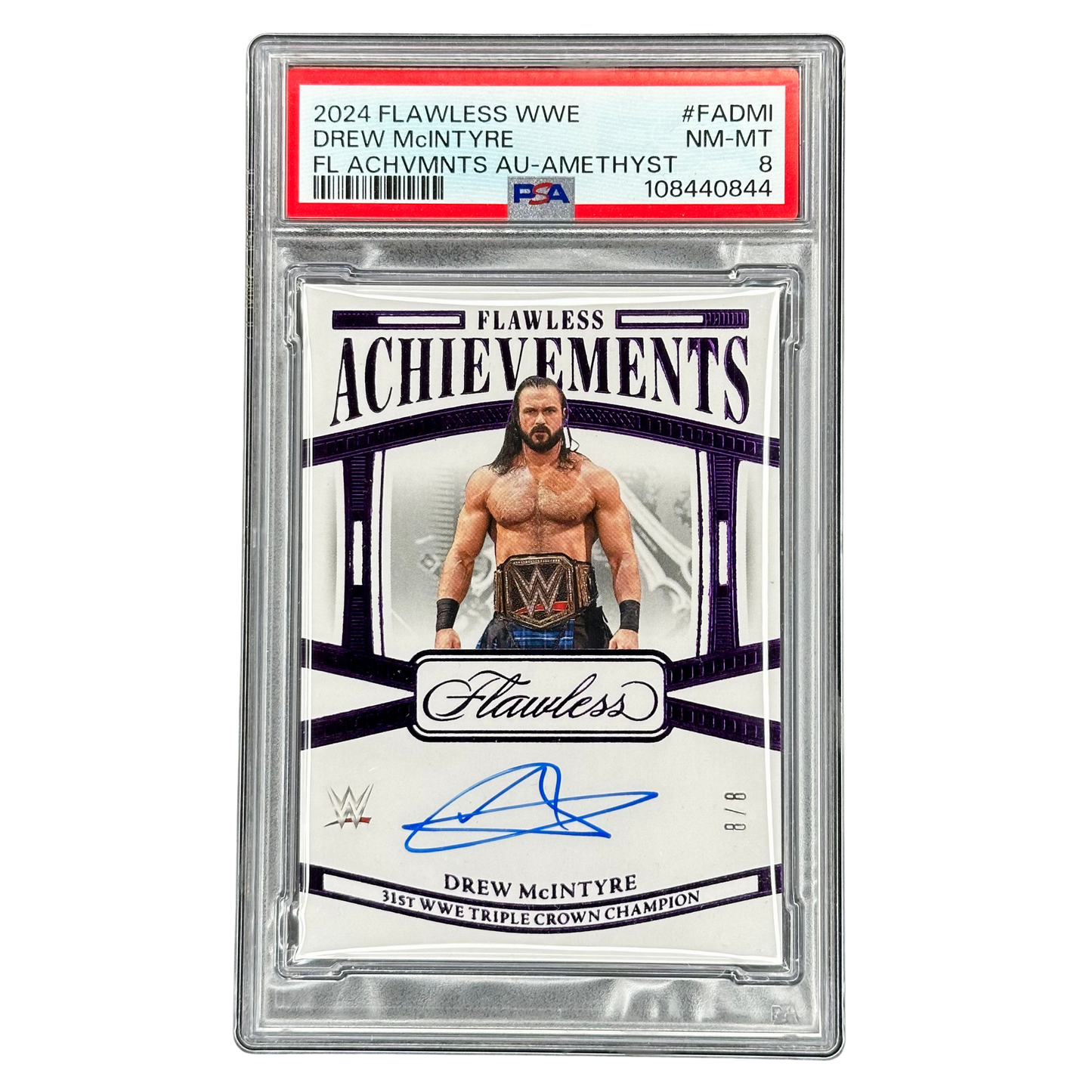 Drew McIntyre 2024 Flawless Achievements Auto 8/8 PSA 8 #FADMI