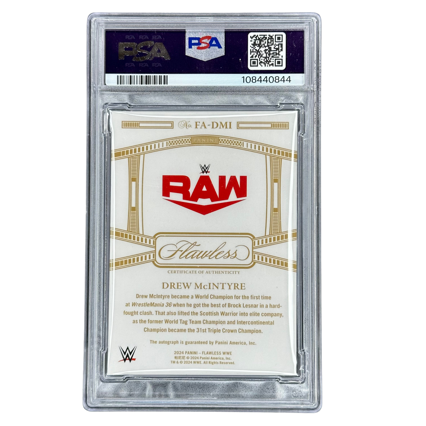Drew McIntyre 2024 Flawless Achievements Auto 8/8 PSA 8 #FADMI