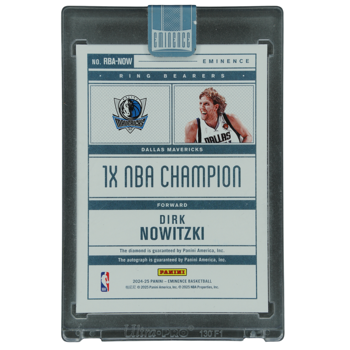 Dirk Nowitzki 2024-25 Eminence Ring Bearers Diamond Auto 3/5 #RBA-NOW