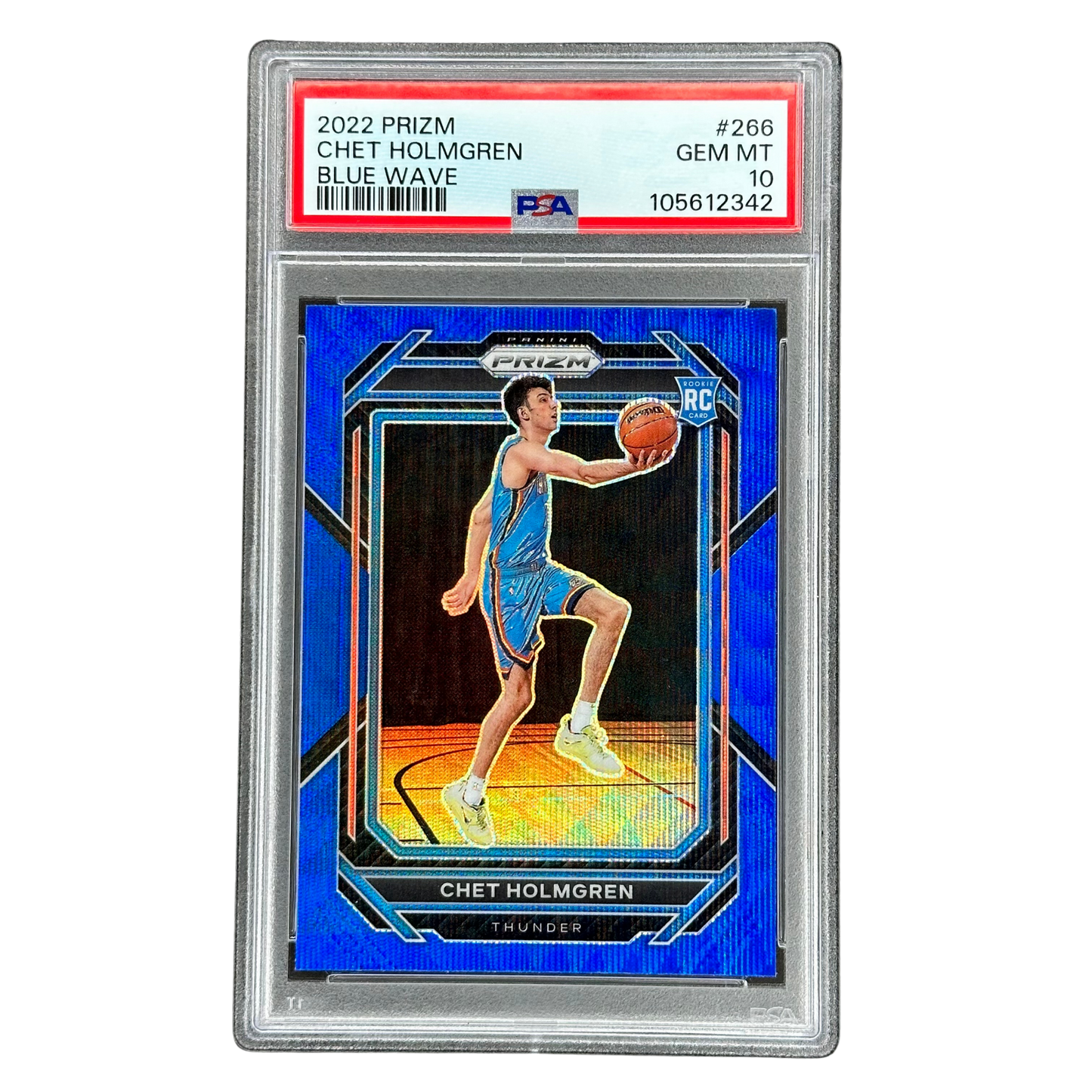 Chet Holmgren 2022 Prizm Blue Wave RC Rookie Card PSA 10 #266