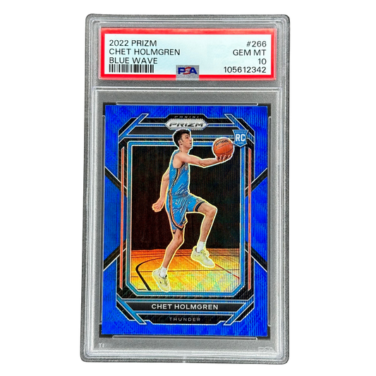 Chet Holmgren 2022 Prizm Blue Wave RC Rookie Card PSA 10 #266