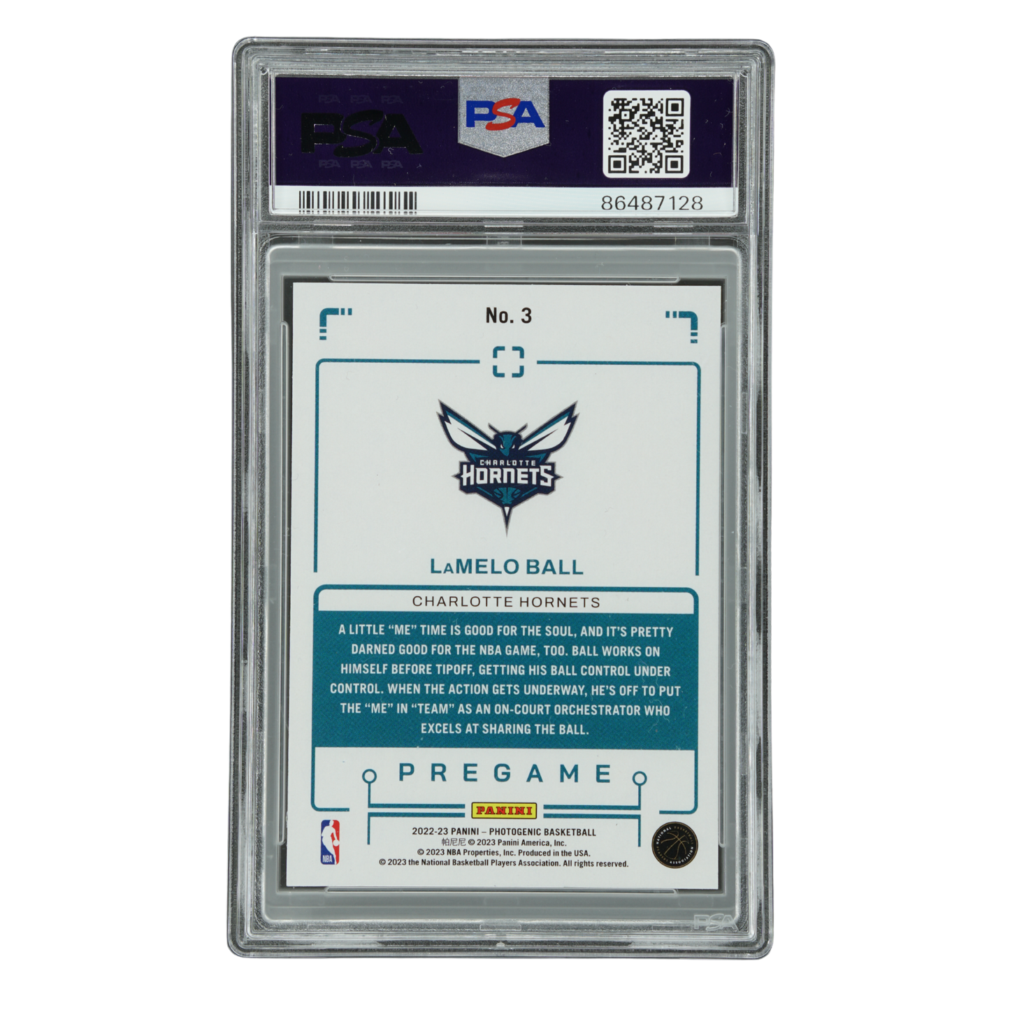 Lamelo Ball 2022 Photogenic Pregame-Diamond 8/75 PSA 9 #3