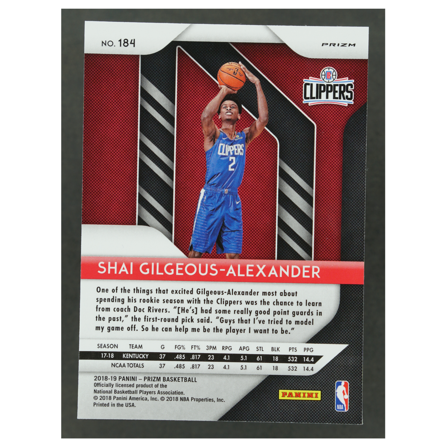 Shai Gilgeous-Alexander 2018 RC Green #184
