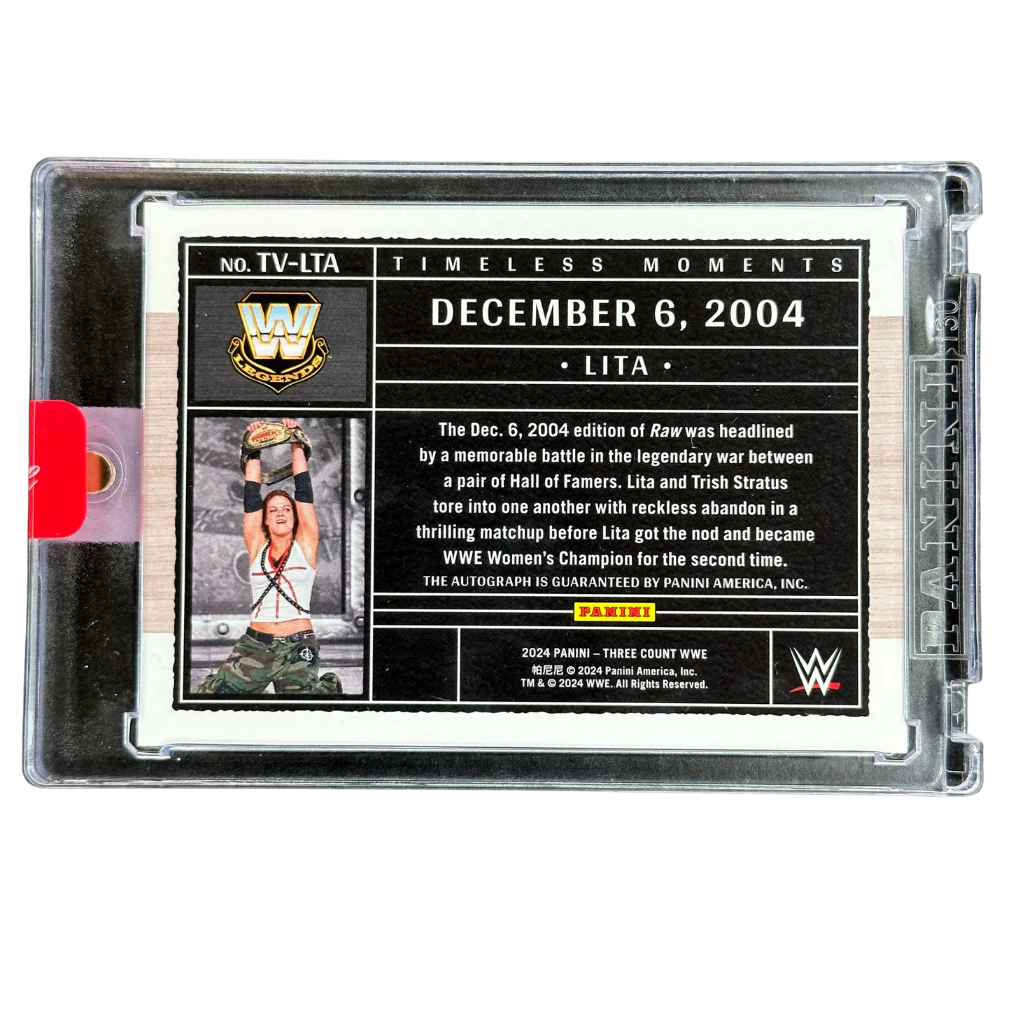 Lita 2024 Three Count Timeless Moments Auto 20/49 #TV-LTA