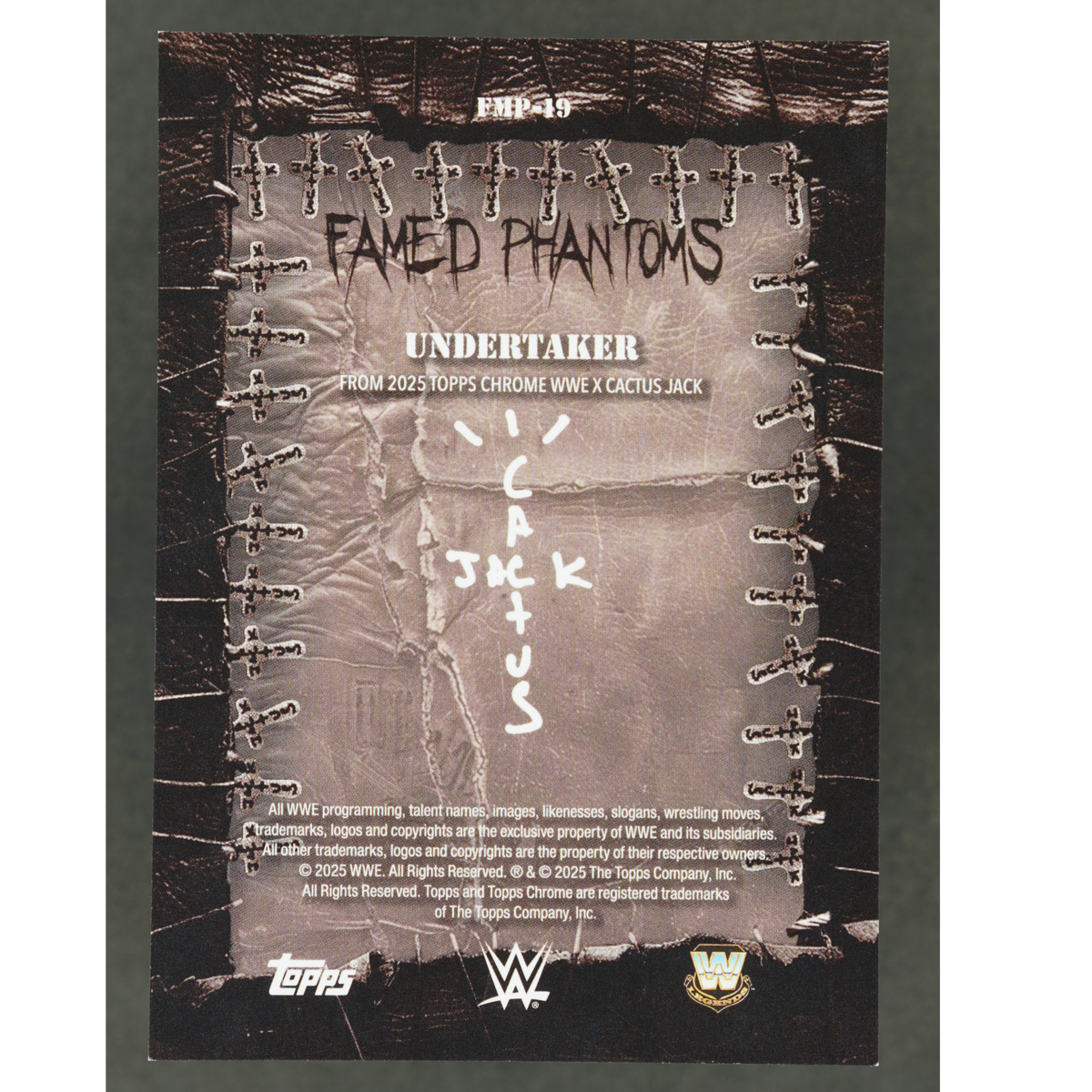 Undertaker 2025 Cactus Jack Famed Phantoms Black 5/10 #FMP-19