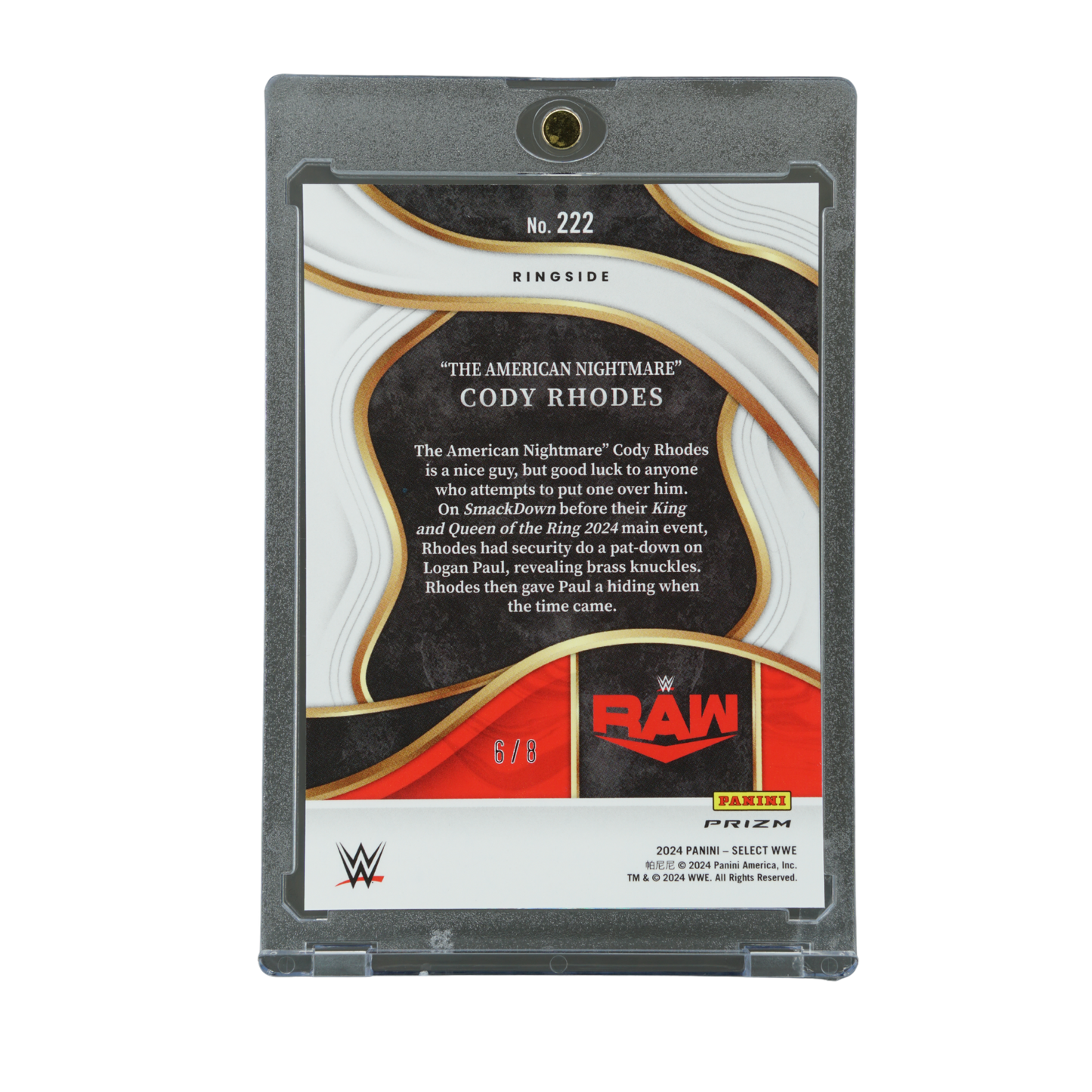 "The American Nightmare" Cody Rhodes 2024 Select Ringside Lucky Envelopes 6/8 #222