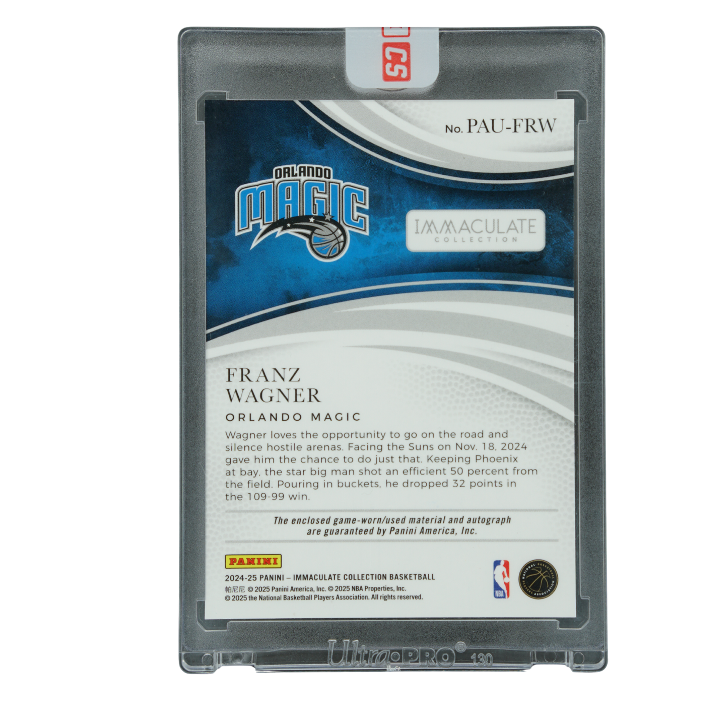 Franz Wagner 2024-25 Patch Auto 4/15 #PAU-FRW