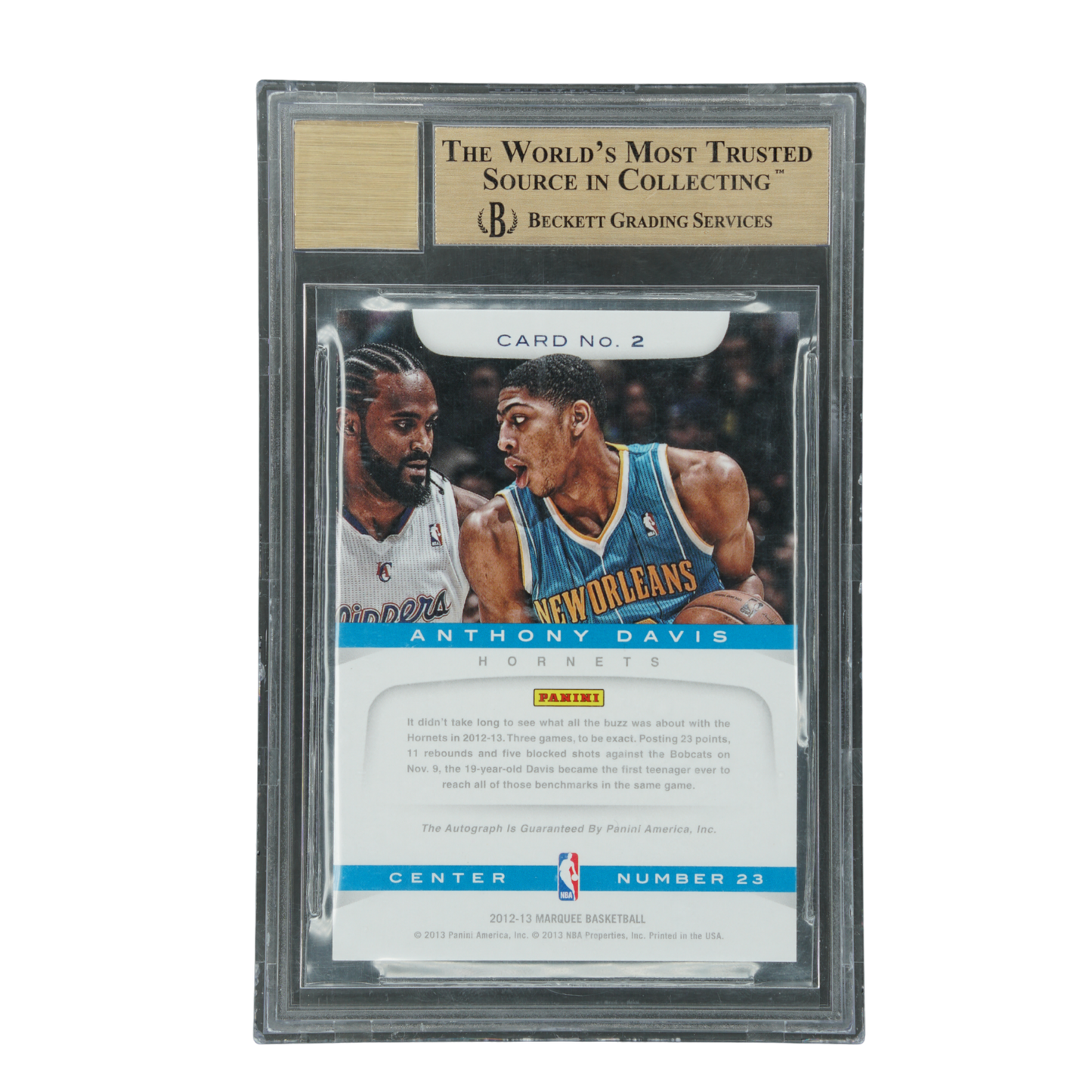Anthony Davis 2012-13 Marquee RC Auto BGS 10 #2
