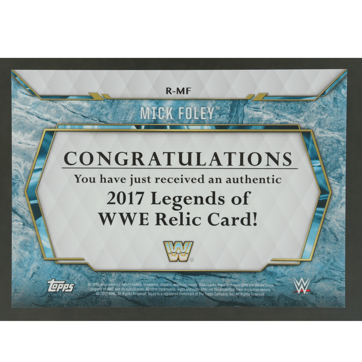 Mick Foley 2017 Legends of WWE Memorabilia 63/299 #R-MF